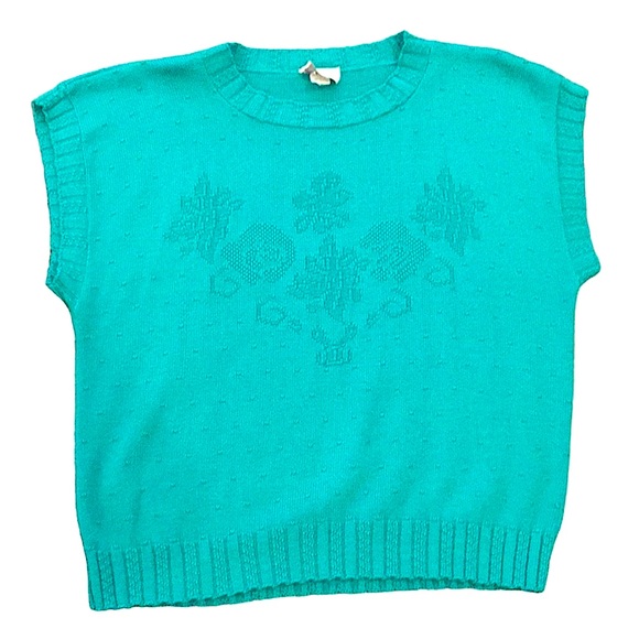 VGC Sweaters - Vintage Sweater Floral Dolman Sleeve Sweater Vest Lightweight Size Large